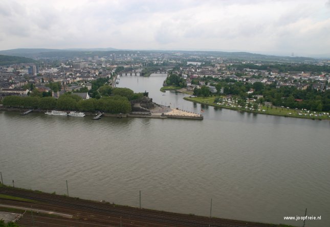 Koblenz: Deutsches Eck - Rijn en Moezel kussen elkaar